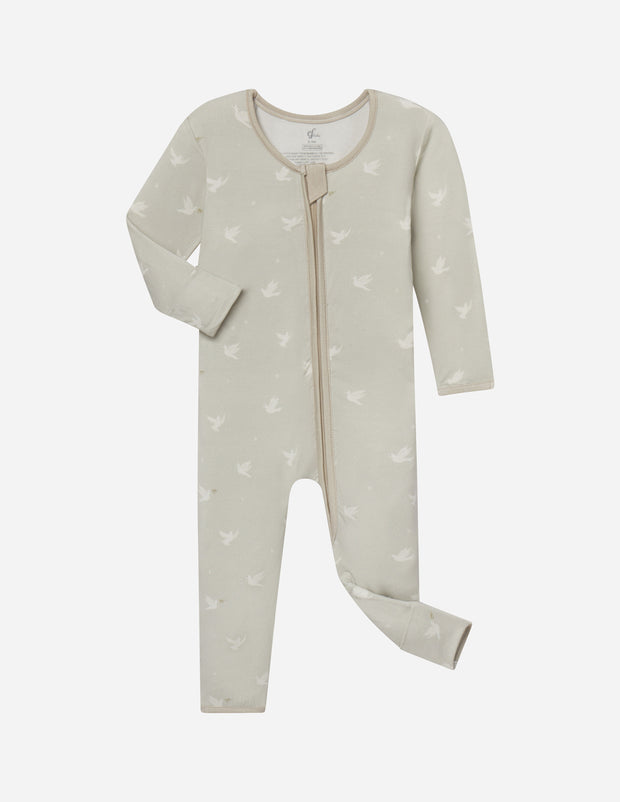 Peace Bamboo Convertible Footed Onesie Christian 2-Way Zip Baby Sleeper