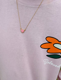 Pink Enamel Heart Necklace Christian Jewelry