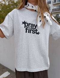 Pray First Heavyweight Tee Christian T-Shirt