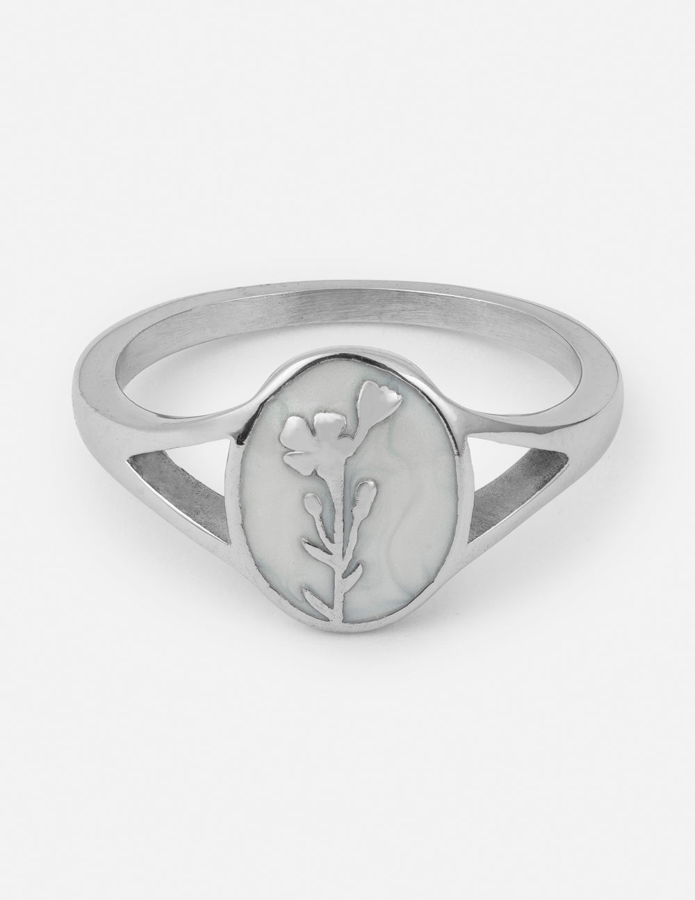 Silver Wildflower Signet Ring | Christian Rings | Elevated Faith