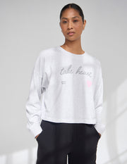 Take Heart Cropped Long Sleeve Women's Tee Christian T-Shirt