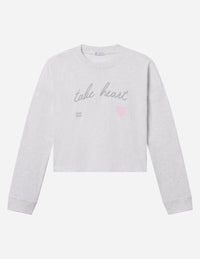 Take Heart Cropped Long Sleeve Women's Tee Christian T-Shirt