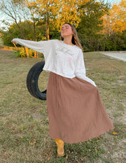 Take Heart Cropped Long Sleeve Women's Tee Christian T-Shirt