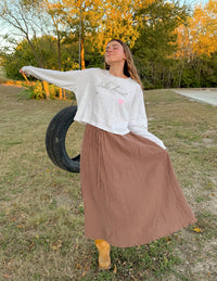 Take Heart Cropped Long Sleeve Women's Tee Christian T-Shirt