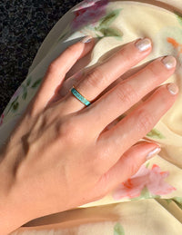 Teal Enamel Purpose Ring Christian Jewelry