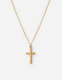 Textured Cross Necklace Christian Jewelry