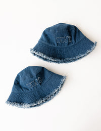 WWJD Denim Kids Bucket Hat Christian Children's Accessories