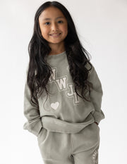 WWJD Varsity Kids Crewneck Christian Children's Sweatshirt
