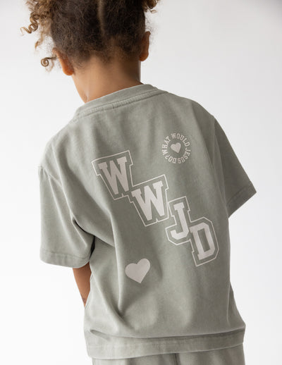 WWJD Varsity Kids Tee Christian Children's T-Shirt