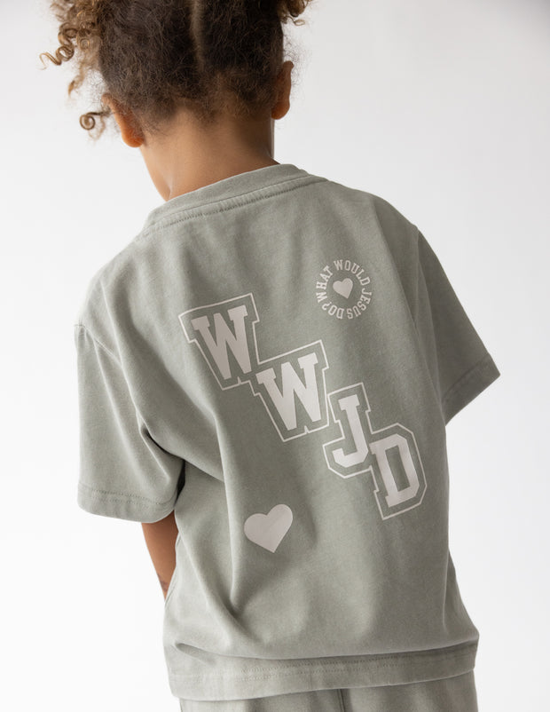 WWJD Varsity Kids Tee Christian Children's T-Shirt