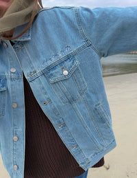 Elevated Faith What a Friend In Jesus Denim Jacket Christian Jacket