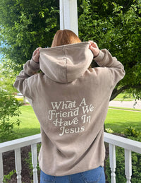 What a Friend in Jesus Brown Unisex Hoodie Christian Sweatshirt