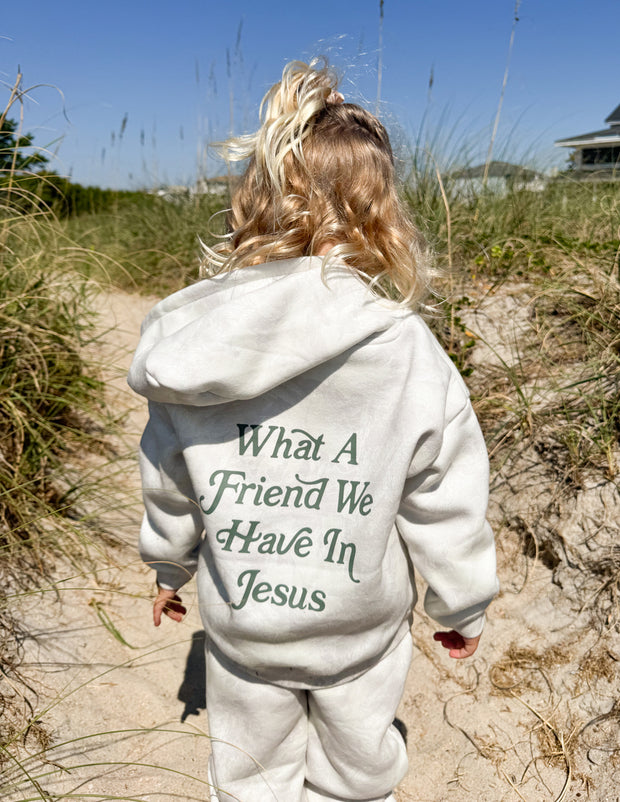What a Friend in Jesus Camo Kids Hoodie Christian Children's Sweatshirt