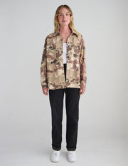 What a Friend in Jesus Camo Shacket Christian Jacket