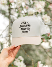 What a Friend in Jesus Trucker Hat Christian Accessories