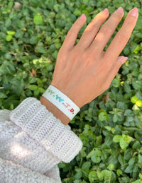 White WWJD Embroidered Bracelet Wristband Christian Jewelry