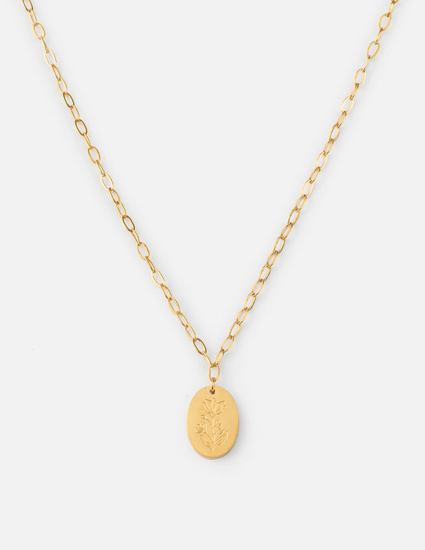Wildflower Oval Link Necklace Christian Jewelry