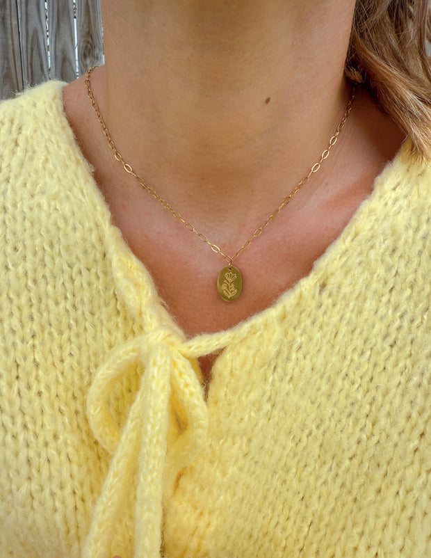 Wildflower Oval Link Necklace Christian Jewelry