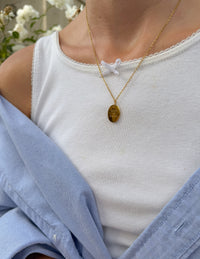 Wildflower Oval Link Necklace Christian Jewelry