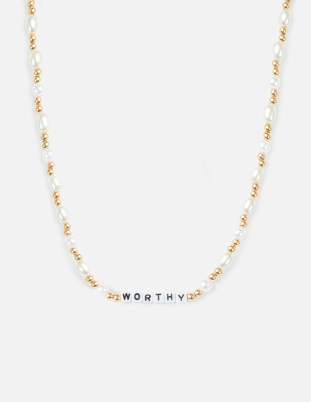 Worthy Letter Necklace Christian Jewelry