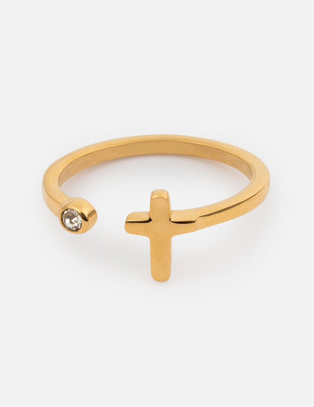 Wrapped Cross Gem Ring Christian Jewelry
