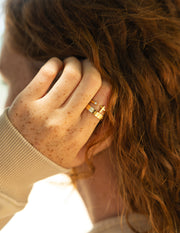 Wrapped Cross Gem Ring Christian Jewelry