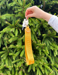Yellow Oversized Logo Keychain Christian Accessories