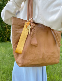 Yellow Oversized Logo Keychain Christian Accessories