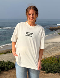 Elevated Faith Ask Me About Jesus Heavyweight Tee Christian T-Shirt