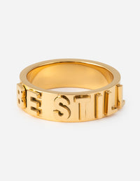 Elevated Faith Be Still 3D Letter Ring Christian Ring