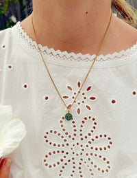 Elevated Faith Emerald Agape Cross Pendant Necklace Christian Necklace