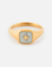 Elevated Faith Enamel North Star Ring Christian Ring