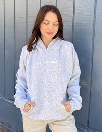 Elevated Faith Jesus Is King Heather Grey Unisex Hoodie Christian Hoodie