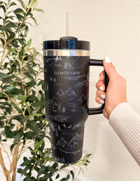Elevated Faith Mountainscape 40 oz Tumbler Christian Tumbler