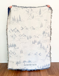 Elevated Faith Mountainscape Throw Blanket Christian Blanket