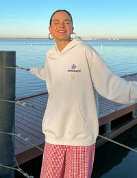 Elevated Faith My Strength Floral Unisex Hoodie Christian Hoodie