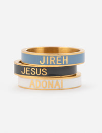 Elevated Faith Names of God Enamel Ring Set Christian Ring