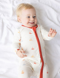 Elevated Faith Sailboat Bamboo Convertible Footed Onesie Christian Onesie