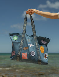 Elevated Faith The Large Everyday Denim Tote Patch Kit Christian Tote Bag