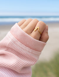 Elevated Faith Wavy Cross Ring Christian Ring