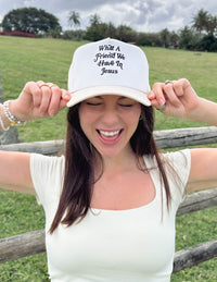 Elevated Faith What a Friend in Jesus Trucker Hat Christian Hat
