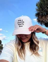 Elevated Faith What a Friend in Jesus Trucker Hat Christian Hat