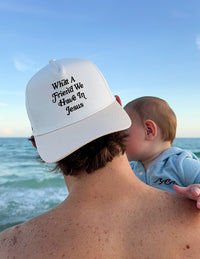 Elevated Faith What a Friend in Jesus Trucker Hat Christian Hat