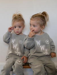 Elevated Faith WWJD Varsity Kids Crewneck Christian Kids Crewneck