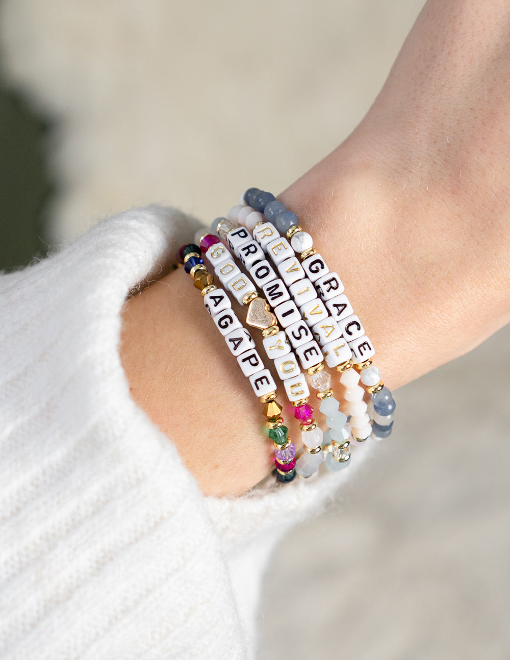 Peace Multicolored Letter Bracelet