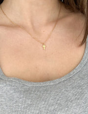 Gold Cross Christian Necklace
