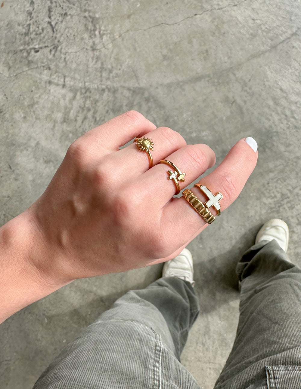White Enamel Cross Ring | Christian Rings | Elevated Faith