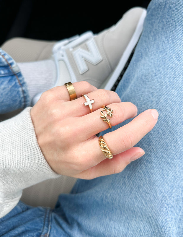 Elevated Faith Highs and Lows Matte Gold Ring Christian Ring