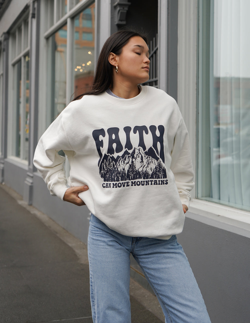 Faith Can Move Mountains Unisex Crewneck | Elevated Faith