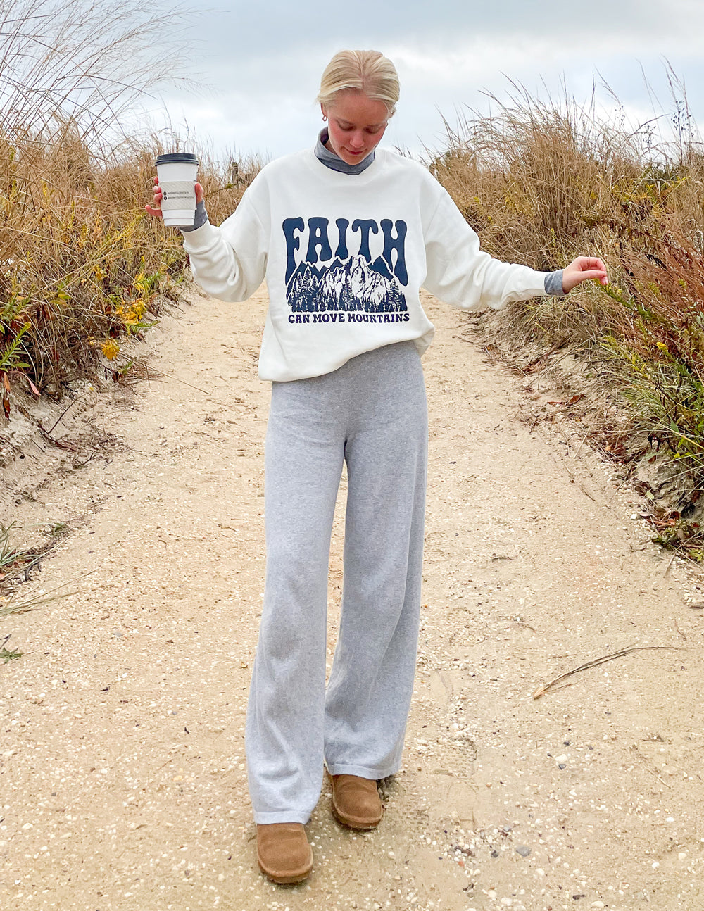 Faith Can Move Mountains Unisex Crewneck | Christian Apparel
